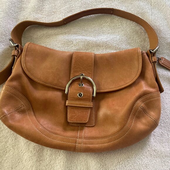 Vintage Coach K050-9248 Tan Soho Leather w/Buckle Shoulder Bag - Picture 1 of 5